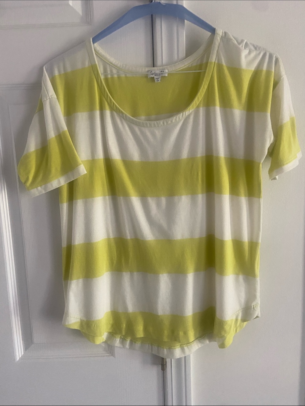 Splendid Yellow & White Striped Short Sleeve Tee